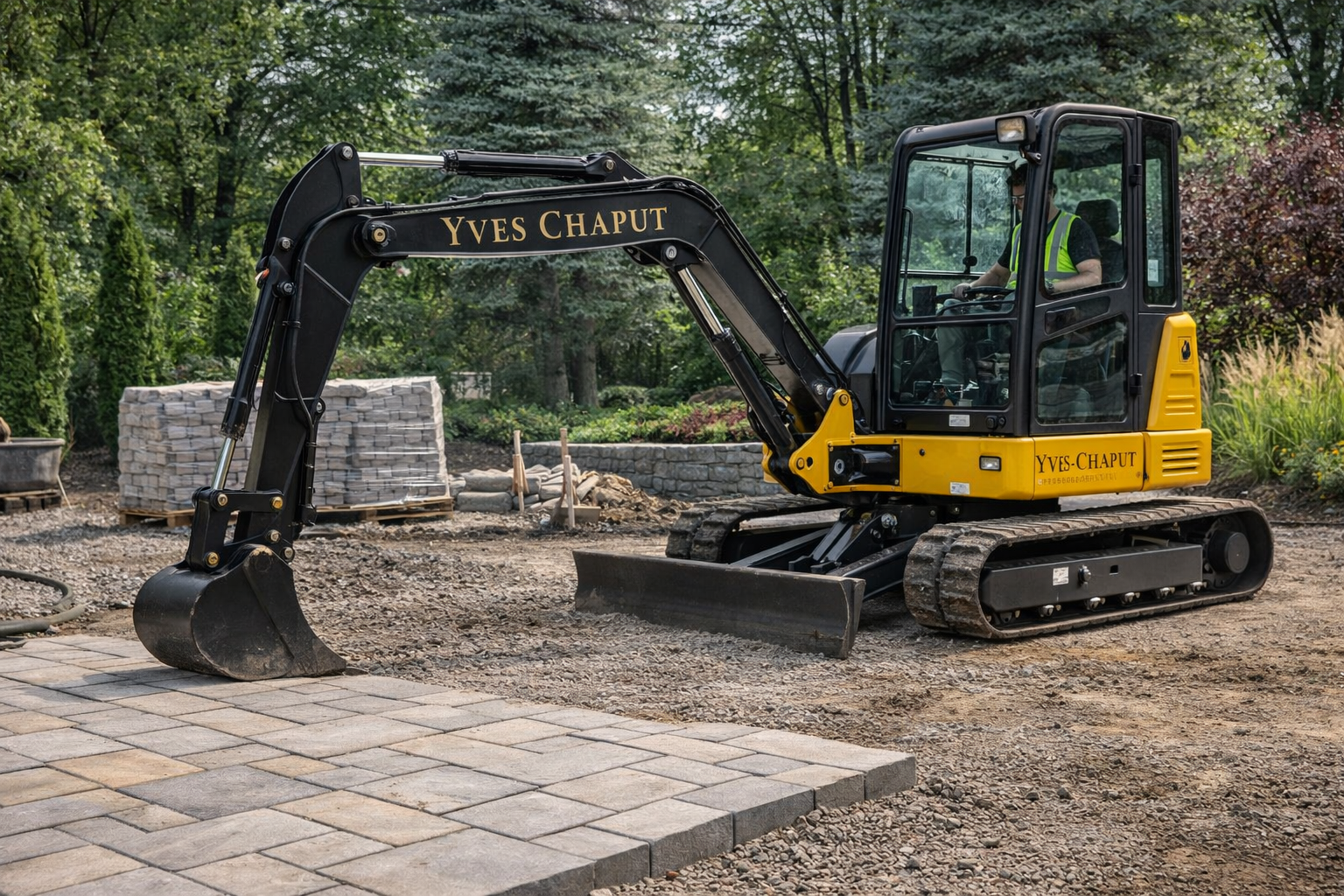 Mini-excavation pavé-uni Yves Chaput