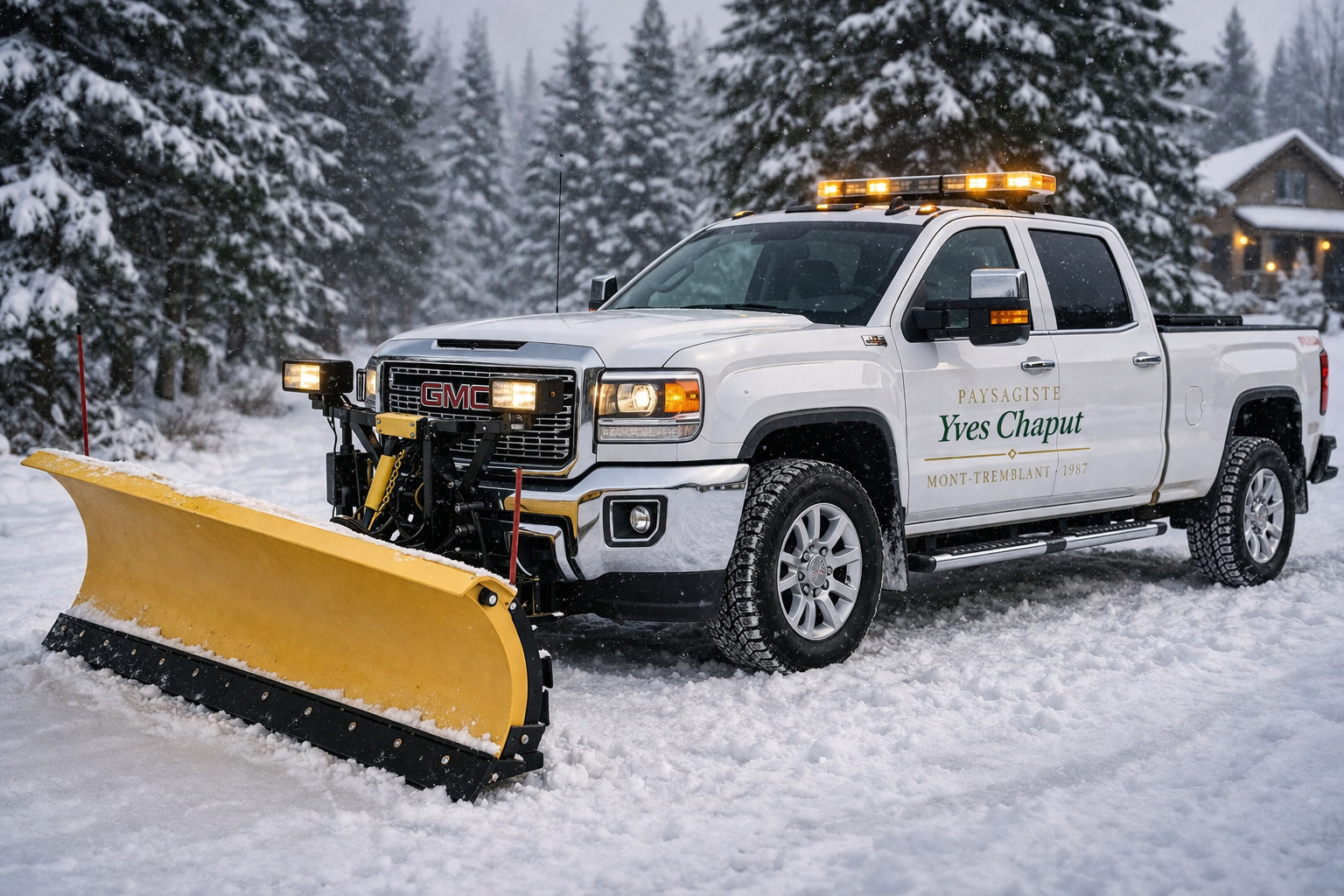 Camion Paysagiste Yves Chaput déneigement Mont-Tremblant